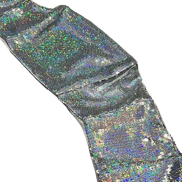 GB Women's Silver Sequin Bandeau Camisole Top Size M Party Sparkly - Picture 12 of 15